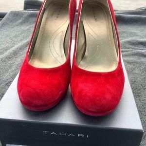 Tahari Red Suede Pumps